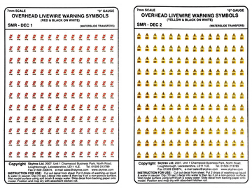 Over head Livewire Warning Symbols Decals (Pack 2)
